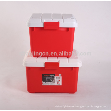 Caja de almacenamiento plástica multiusos cuadrada 30L / Caja de almacenamiento plástica colorida resistente del compartimiento de almacenaje del homepain del coche